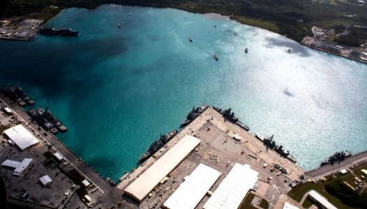 Aerial view of Naval Base Guam during Multi-Sail 2016 160305-N-OG363-013