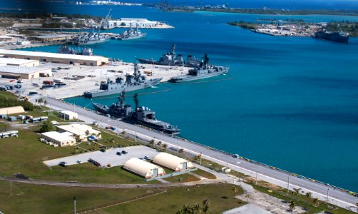 Aerial view of Naval Base Guam during Multi-Sail 2016 160305-N-OG363-047