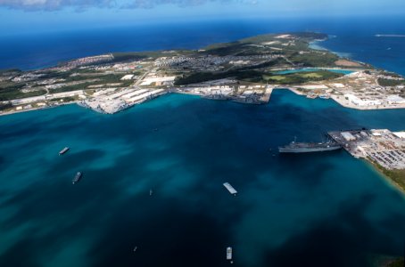 Aerial view of Naval Base Guam during Multi-Sail 2016 160305-N-OG363-007