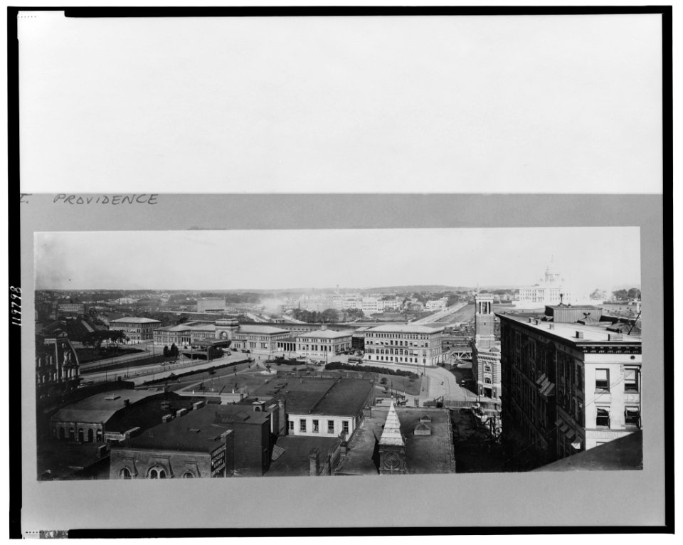 Aerial view of Providence, Rhode Island, with the state capitol in right background LCCN98505805