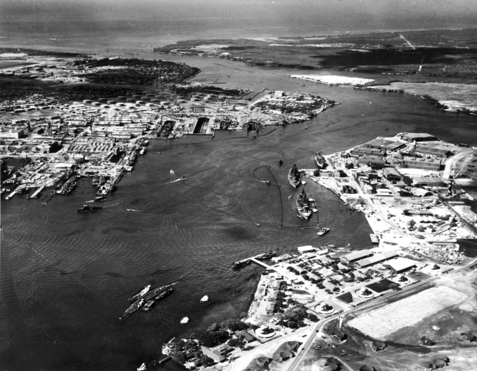 Aerial view of Pearl Harbor on 19 August 1942