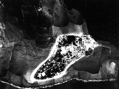 Aerial view of Sand Island, Midway Atoll, on 2 August 1942 (80-G-451089)