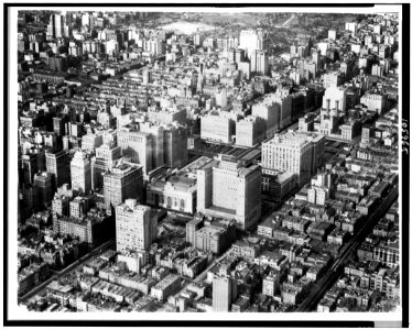 Aerial view of the heart of the hotel center, New York City LCCN93500397