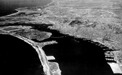 Aerial view of U.S. Naval Station San Diego, California (USA), circa in 1973 photo