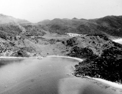 Aerial view of the US Market Time Base Site, Cam Ranh Bay (Vietnam) in November 1965
