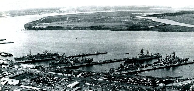 Aerial view of the US Naval Weapons Station Charleston in 1972