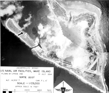 Aerial view of Wake Island on 10 July 1954 (80-G-657047) photo