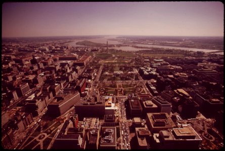 Aerial-view-of-downtown-washington-the-potomac-river-is-in-the-background-april-1973 7461353976 o