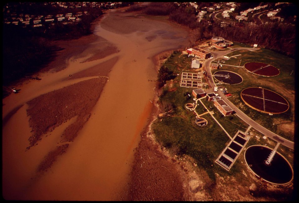 Aerial-view-of-the-occoquan-water-filtration-plant-and-the-occoquan-river-muddied-from-siltation-and-soil-erosion-april-1973 7461352454 o