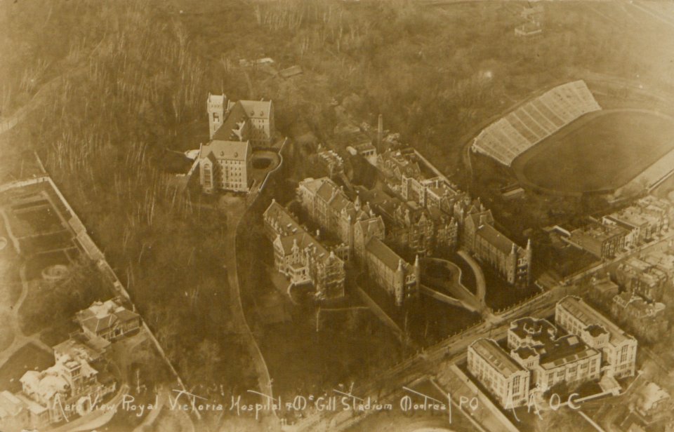 Aero view. Royal Victoria Hospital and McGill Stadium, Montreal, P.Q (HS85-10-38644)