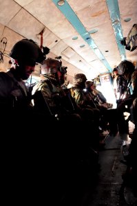 Afghan commandos fill the cabin of an MI-17 Transport helicopter (4422969092)