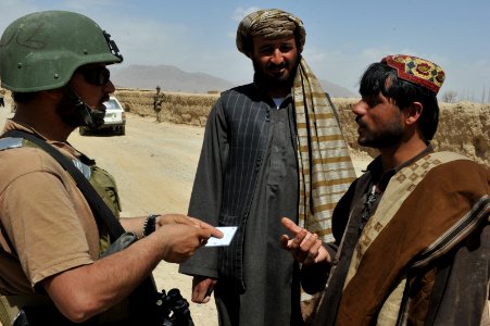 Afghan Local Police dismounted patrol in Latif and Murayni villages 120403-N-FV144-299 photo