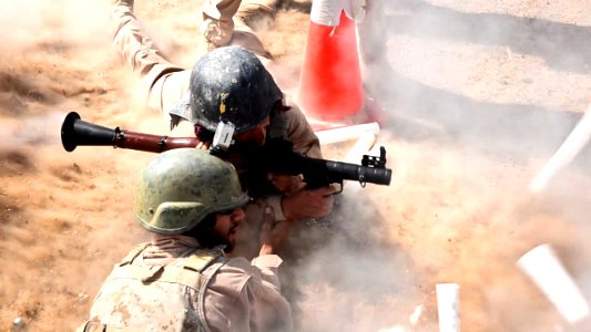 Afghan National Army soldiers fire RPG's 110824-N-TH989-016