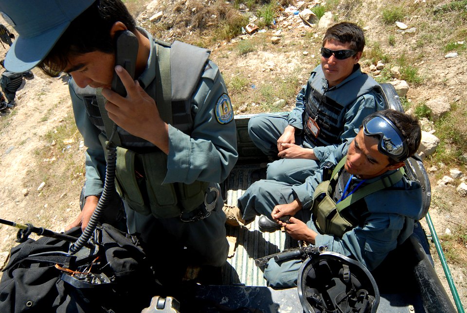 Afghan National Civil Order Police officers train for operations in Afghanistan. (4537899734)