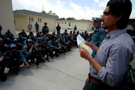 Afghan National Civil Order Police prepare for operations in Afghanistan. (4530842432) photo
