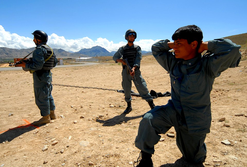 Afghan National Civil Order Police officers train for operations in Afghanistan. (4537900682)