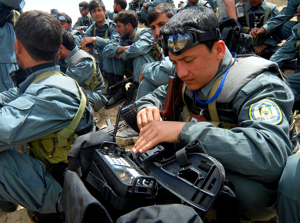 Afghan National Civil Order Police officers train for operations in Afghanistan. (4537276929)
