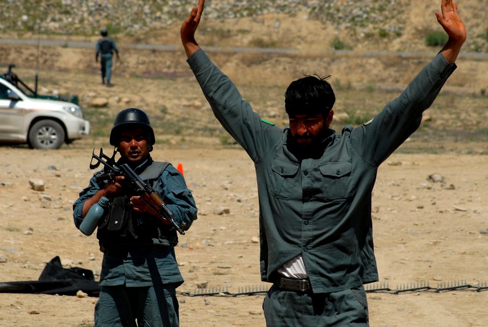 Afghan National Civil Order Police officers train for operations in Afghanistan. (4537901866)