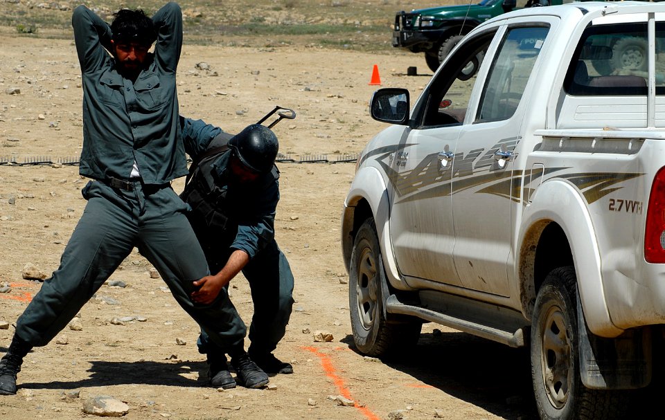Afghan National Civil Order Police officers train for operations in Afghanistan. (4537275969)