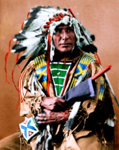 Afraid Of The Bear-Ma-To-Ko-Kepa. Cut Head, Sioux, 1872 - NARA - 519024coloredh photo