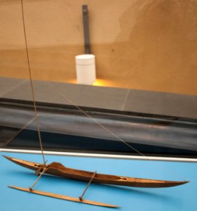 Africa, East Coast, sailing boat with outrigger, model in the Vatican Museums