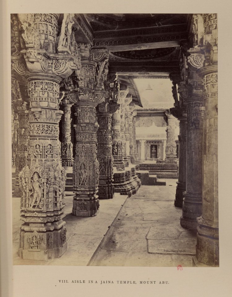 Aisle in a Jain temple, mount Abu, Rajasthan