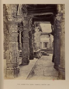 Aisle in a Jain temple, mount Abu, Rajasthan