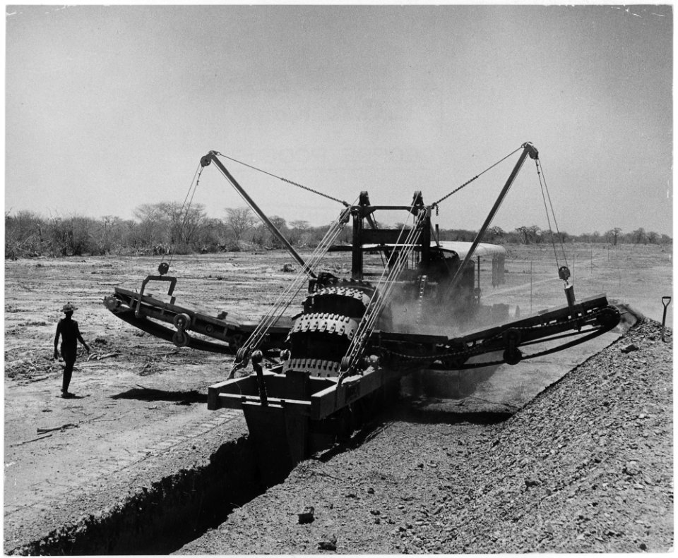 Africa. French West Africa. This U.S.-made Buckeye ditcher is one of Economic Cooperation Administration's greatest... - NARA - 541636