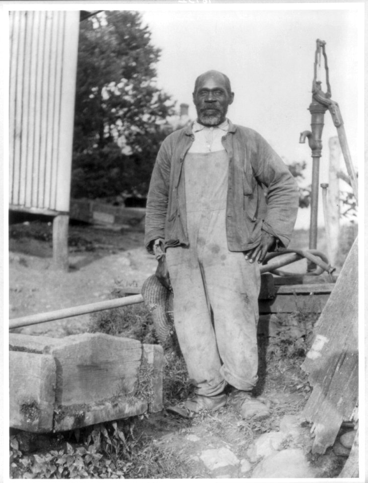 African American man posed in a barnyard near Lewinsville, Va. LCCN2006687461