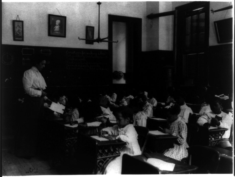 African American school children at work on a craft project LCCN2001699121