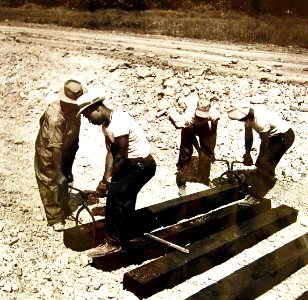 African-American workers laying railroad ties, 1942 (26681492754) photo