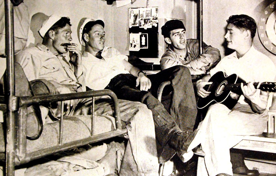 After a hard day’s work seamen relax in their quarters, 1946 (27921059712)