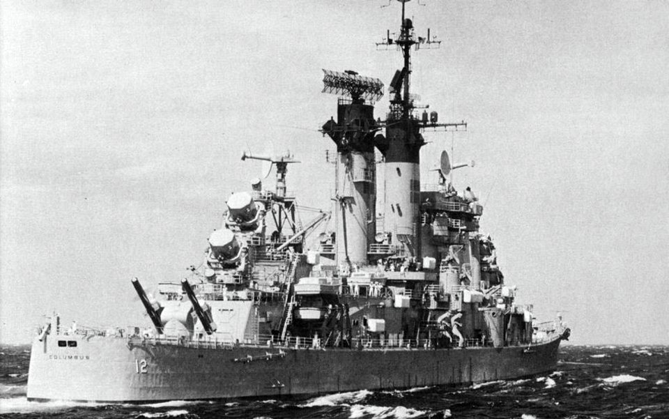Aft view of USS Columbus (CG-12), in 1968