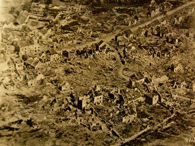 Aftermath of aerial bombardment of Vaux, France, WWI (28682799902) photo