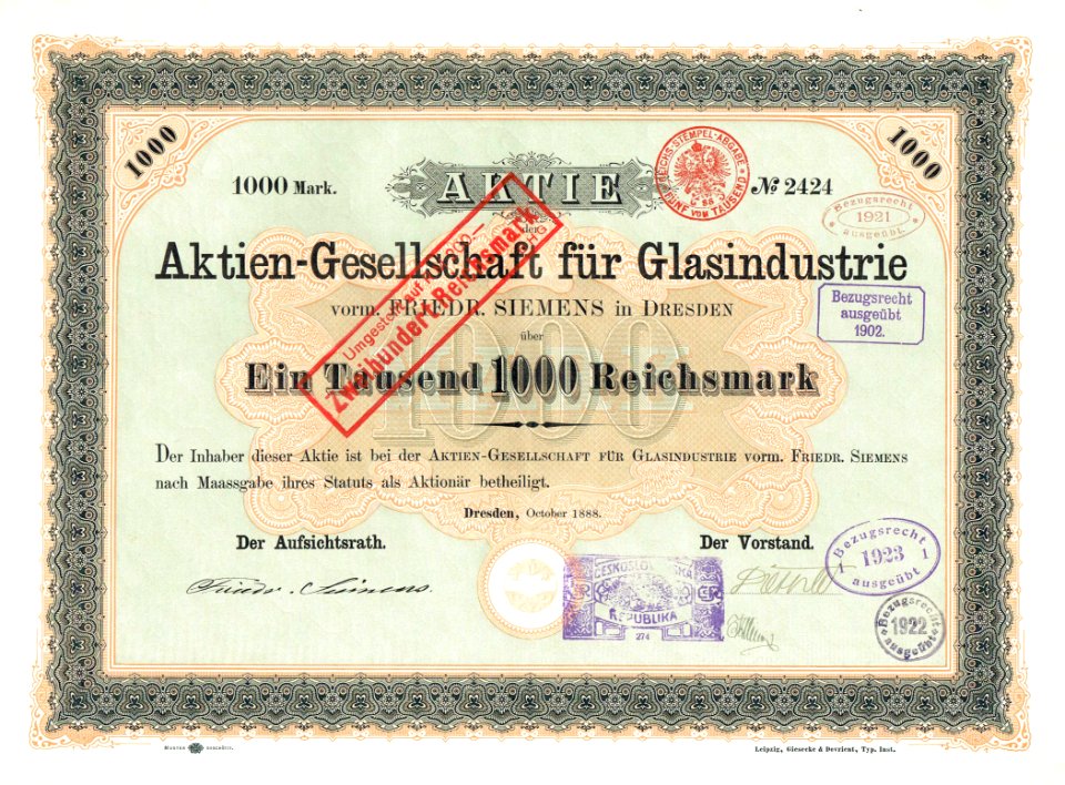AG für Glasindustrie 1888