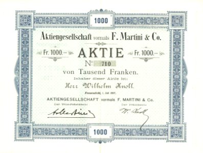 AG vormals F. Martini & Co. 1897