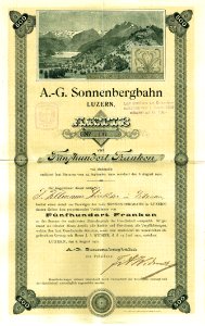 AG Sonnenbergbahn 1901