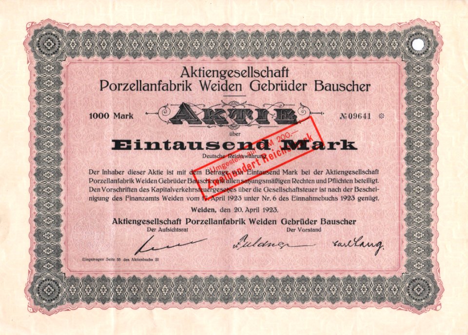 AG Porzellanfabrik Weiden 1923