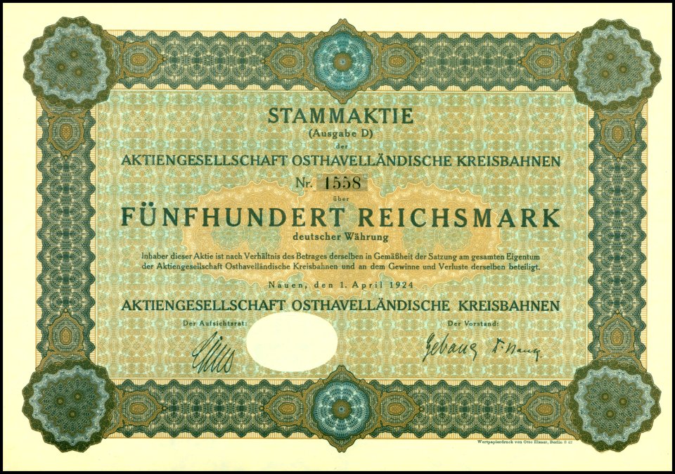 AG Osthavelländische Kreisbahnen 1924