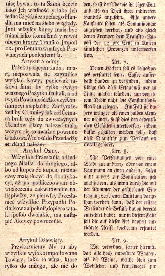AGAD Deklaracja Fryderyka II w sprawie kawy 6