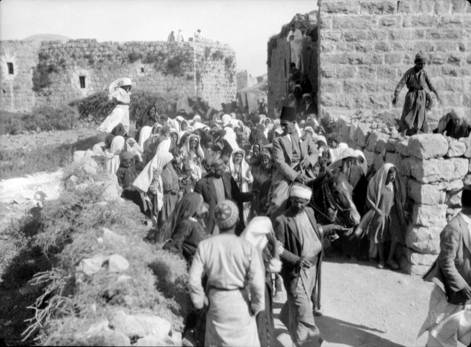 Agriculture, etc. Peasant wedding procession in Betunia; Arab village near Ramallah LOC matpc.15630