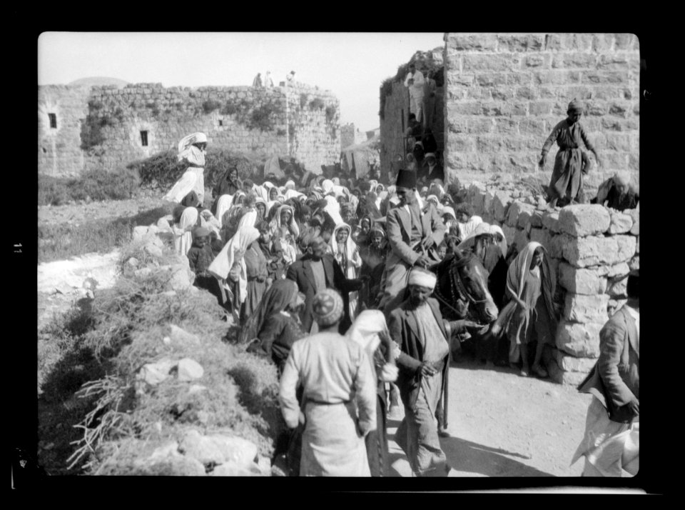 Agriculture, etc. Peasant wedding procession in Betunia; Arab village near Ramallah LOC matpc.15630