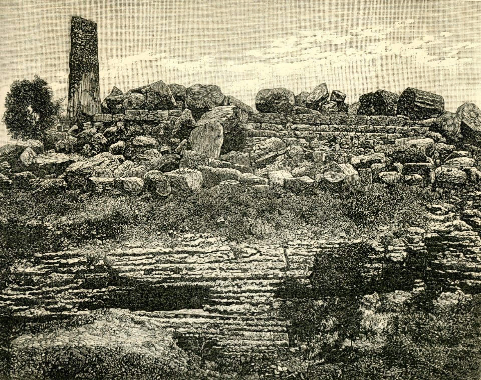 Agrigento tempio di Ercole (xilografia di Barberis 1893)