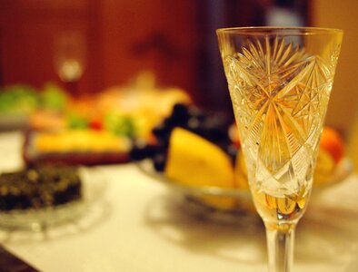 Dinner food glass