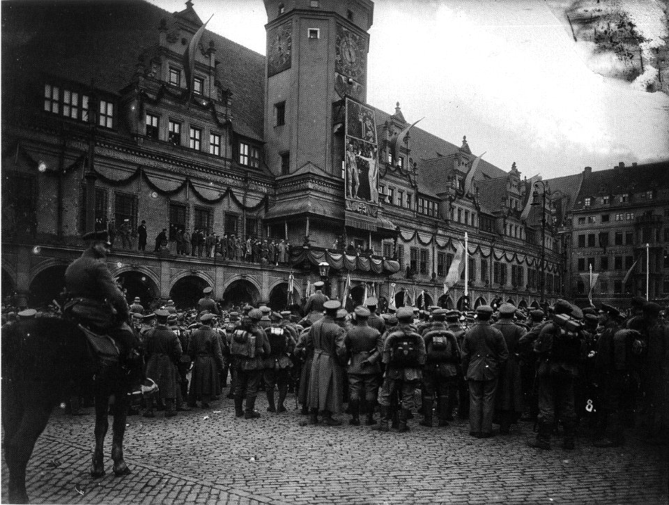 AHW Empfang Infanterieregiment 107 Markt Leipzig 15 12 1918