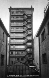 AHW Krochhochhaus Feuertreppe Rueckansicht Leipzig 1930