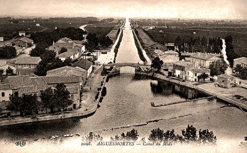 Aigues Mortes Canal du Midi 1915