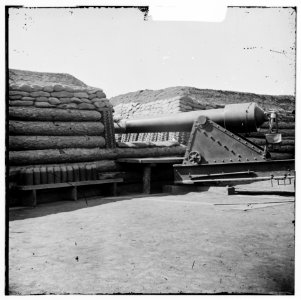 Aiken's Landing, Virginia (vicinity). Interior view of Fort Brady on the James River LOC cwpb.02203