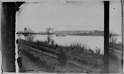 Aikins Landing, looking down the James River, Virginia - NARA - 525098