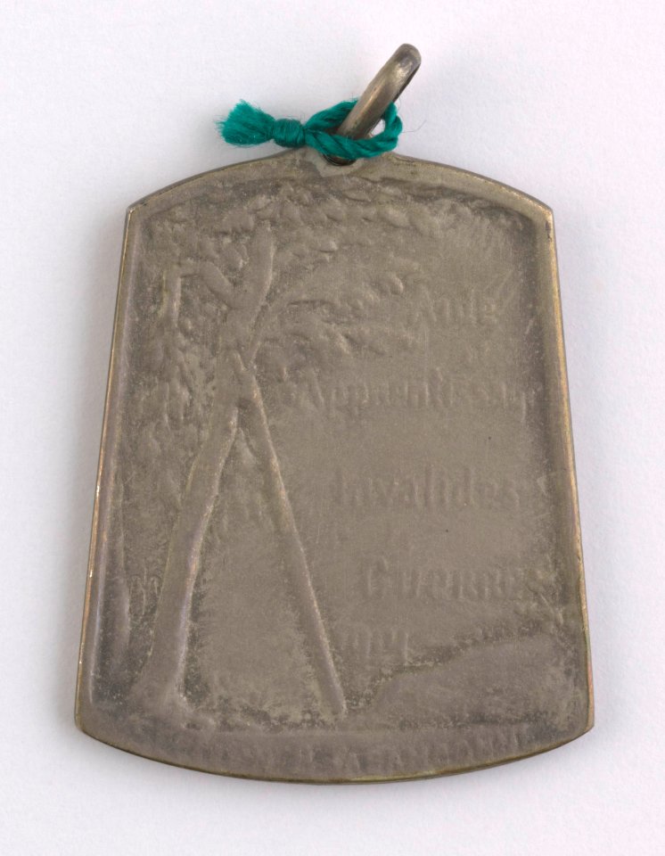 Aide et Apprentissage des Invalides de la Guerre 1914-1918 Section Brabançonne, medal by Jacques Marin (1877-1950), Belgium, 1918, Coins and Medals Department of the Royal Library of Belgium, 2Lef 104-40 (verso)